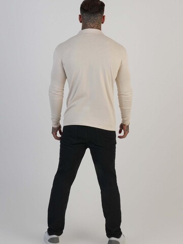Maglietta 'Long Sleeve Revere Polo' di SikSilk in beige