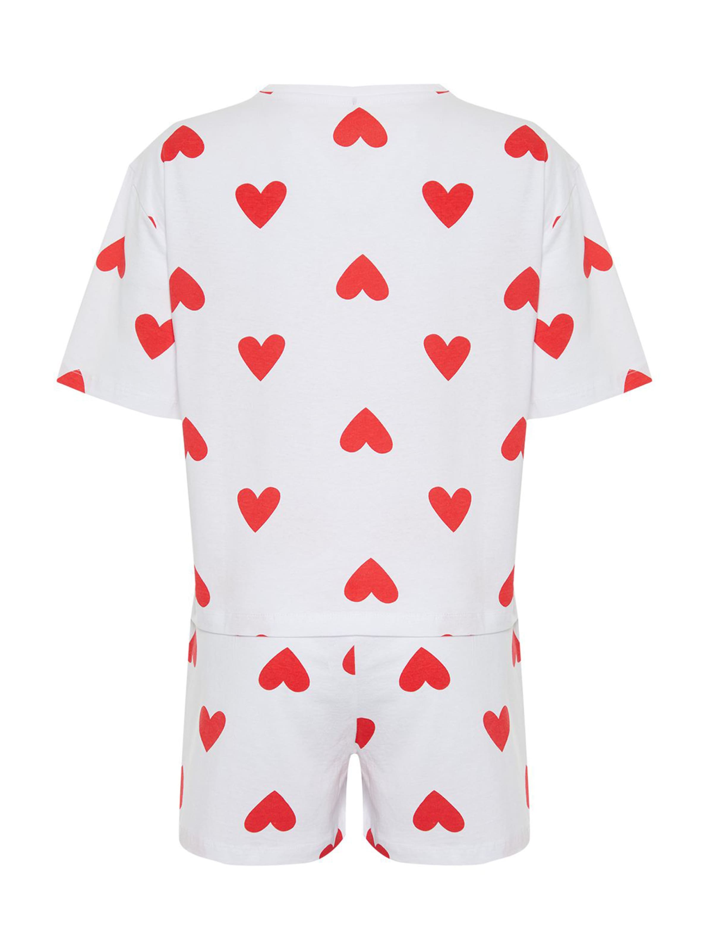 Trendyol - Pijama de pantalón corto en blanco