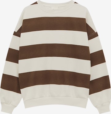 Pull&Bear Sweatshirt in Beige: front