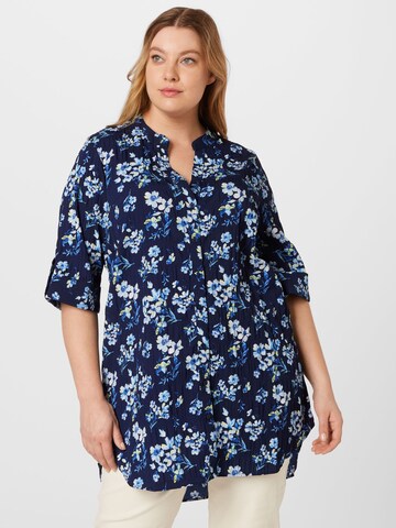 Camicia da donna di ONLY Carmakoma in blu: frontale