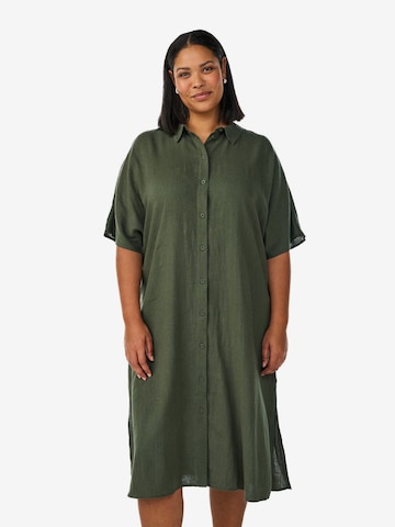 ZizziKošulja haljina 'VLINA' - zelena boja: prednji dio