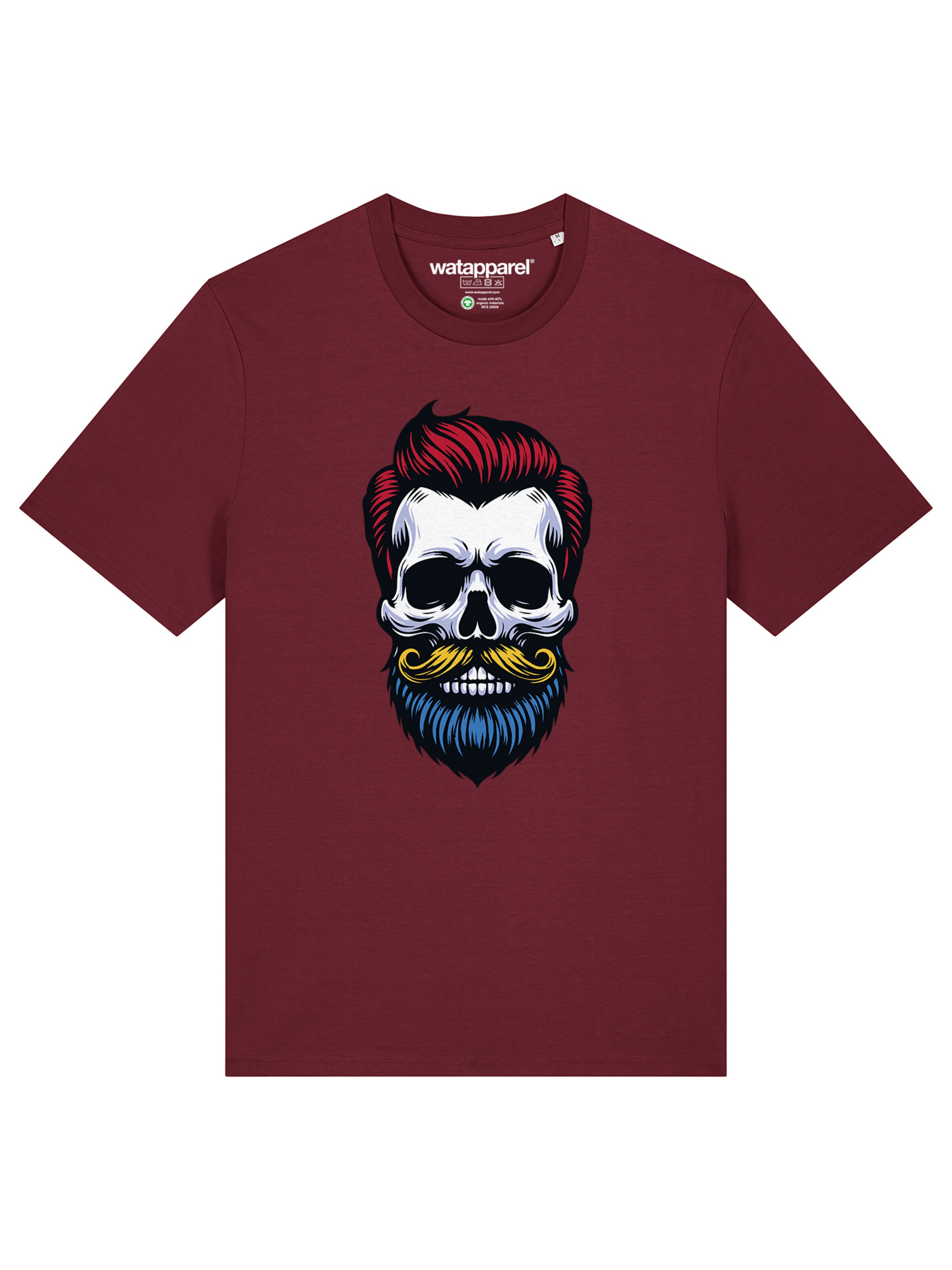 T-Shirt 'Hipster Skull' Watapparel en rouge : devant