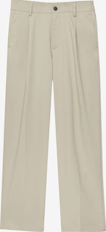 Pull&Bear Loosefit Plissert bukse i beige: forside