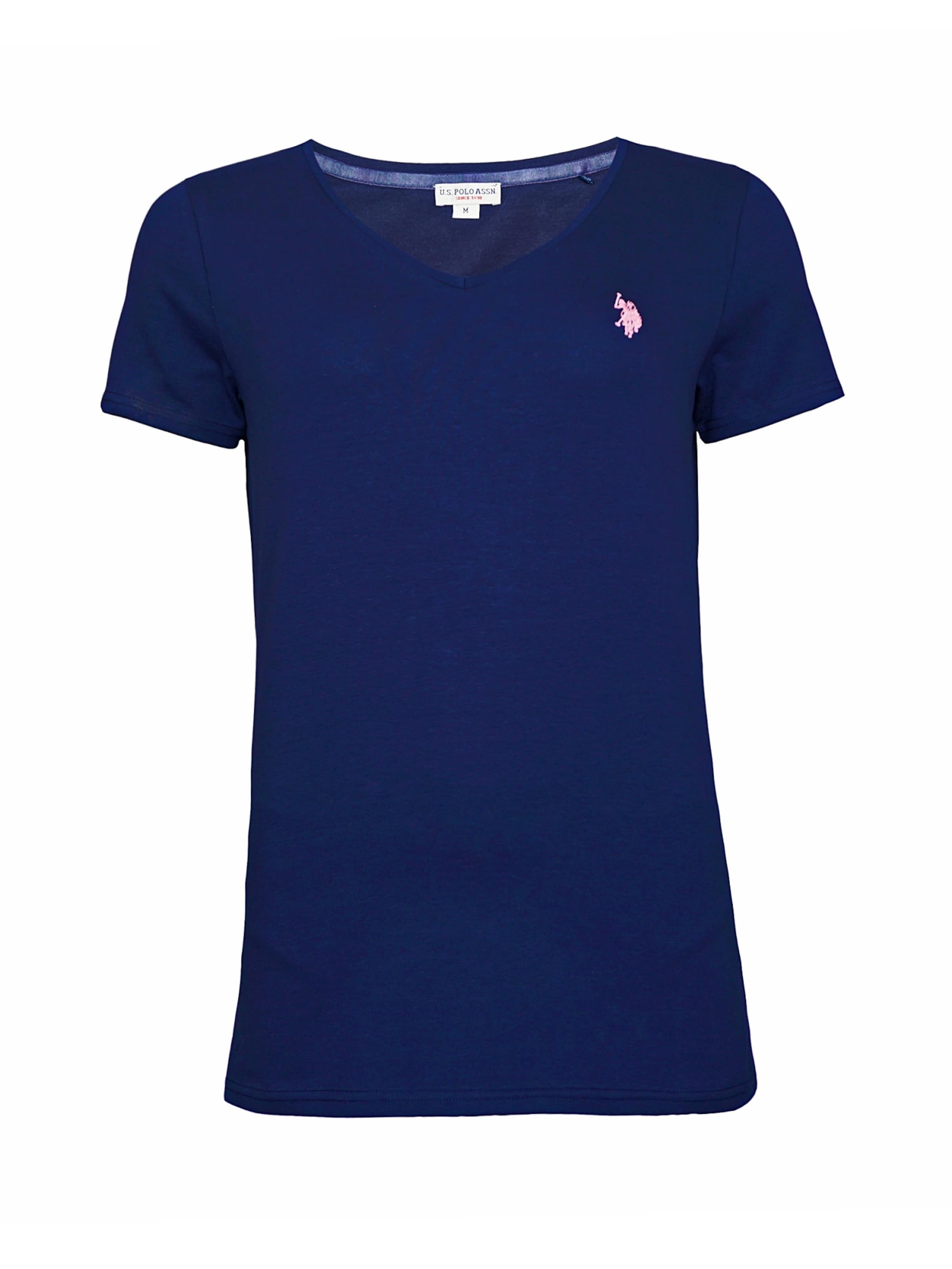 U.S. POLO ASSN. Shirt 'V-Neck' in Blauw: voorkant