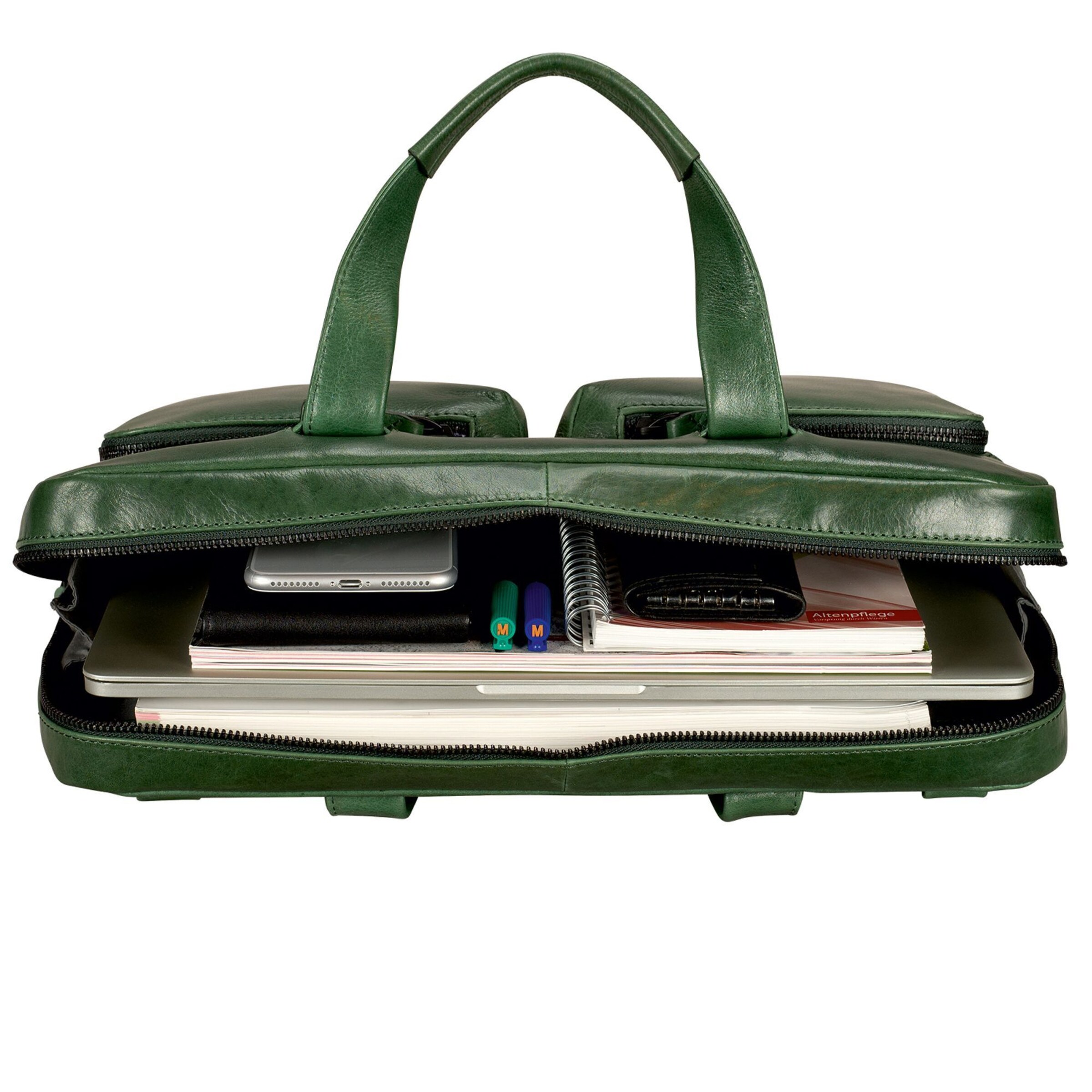LEONHARD HEYDEN Document bag 'Porto' in Green