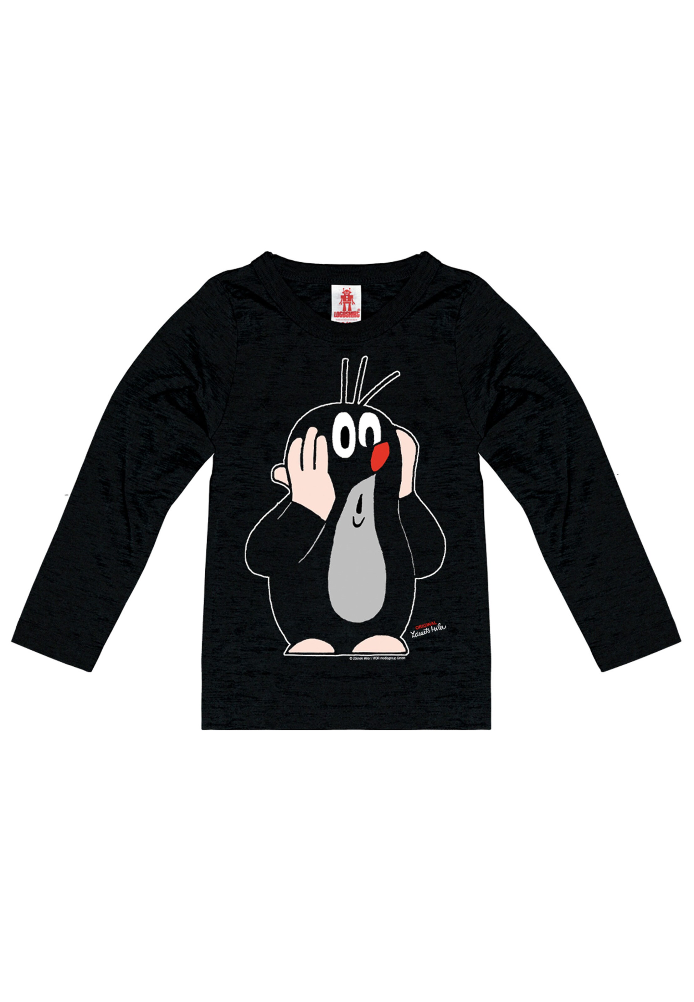 LOGOSHIRT T-Shirt 'Der kleine Maulwurf' in Schwarz: Vorderseite