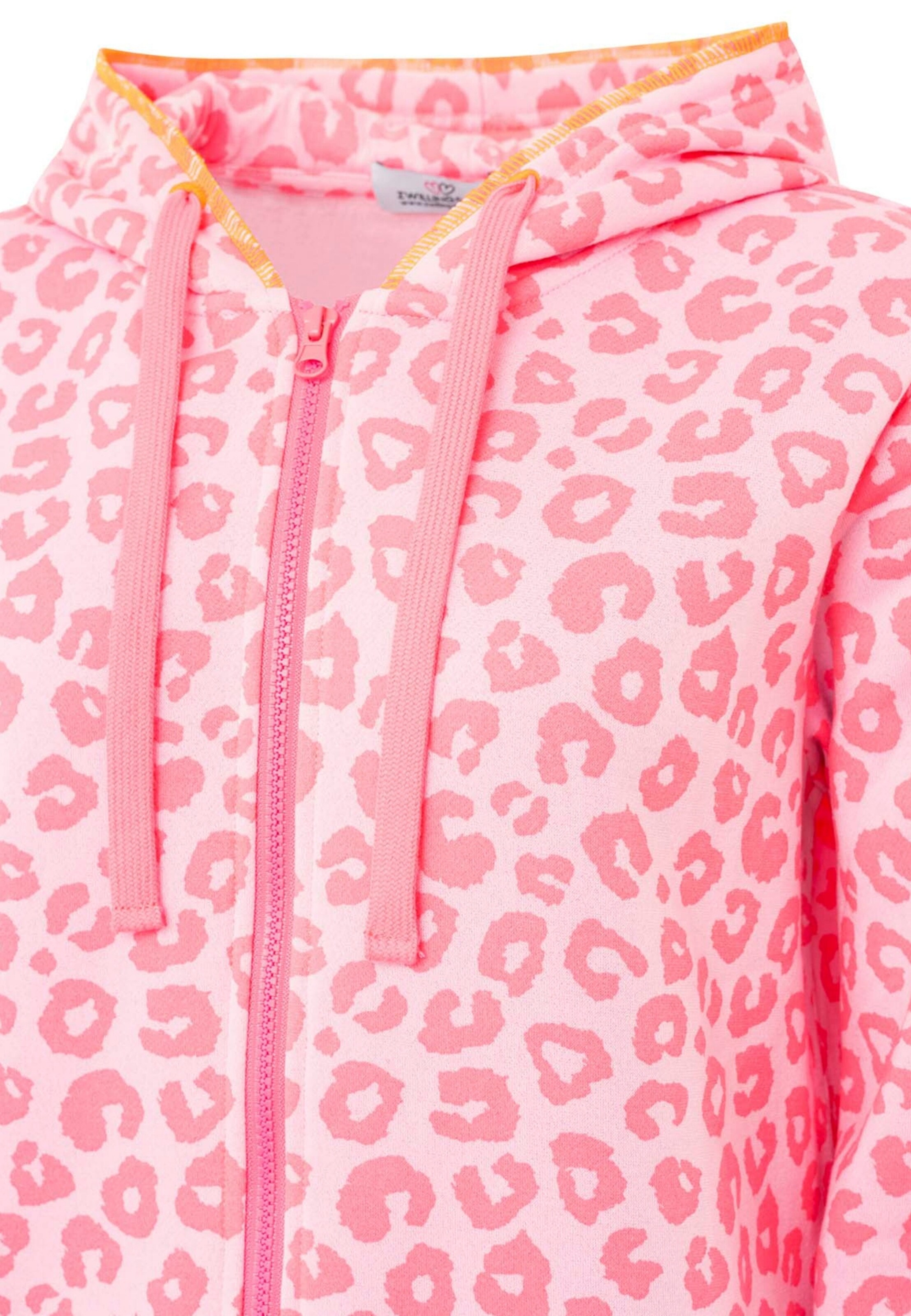Veste de survêtement 'Hoodiejacke Soft Leo' Zwillingsherz en rose