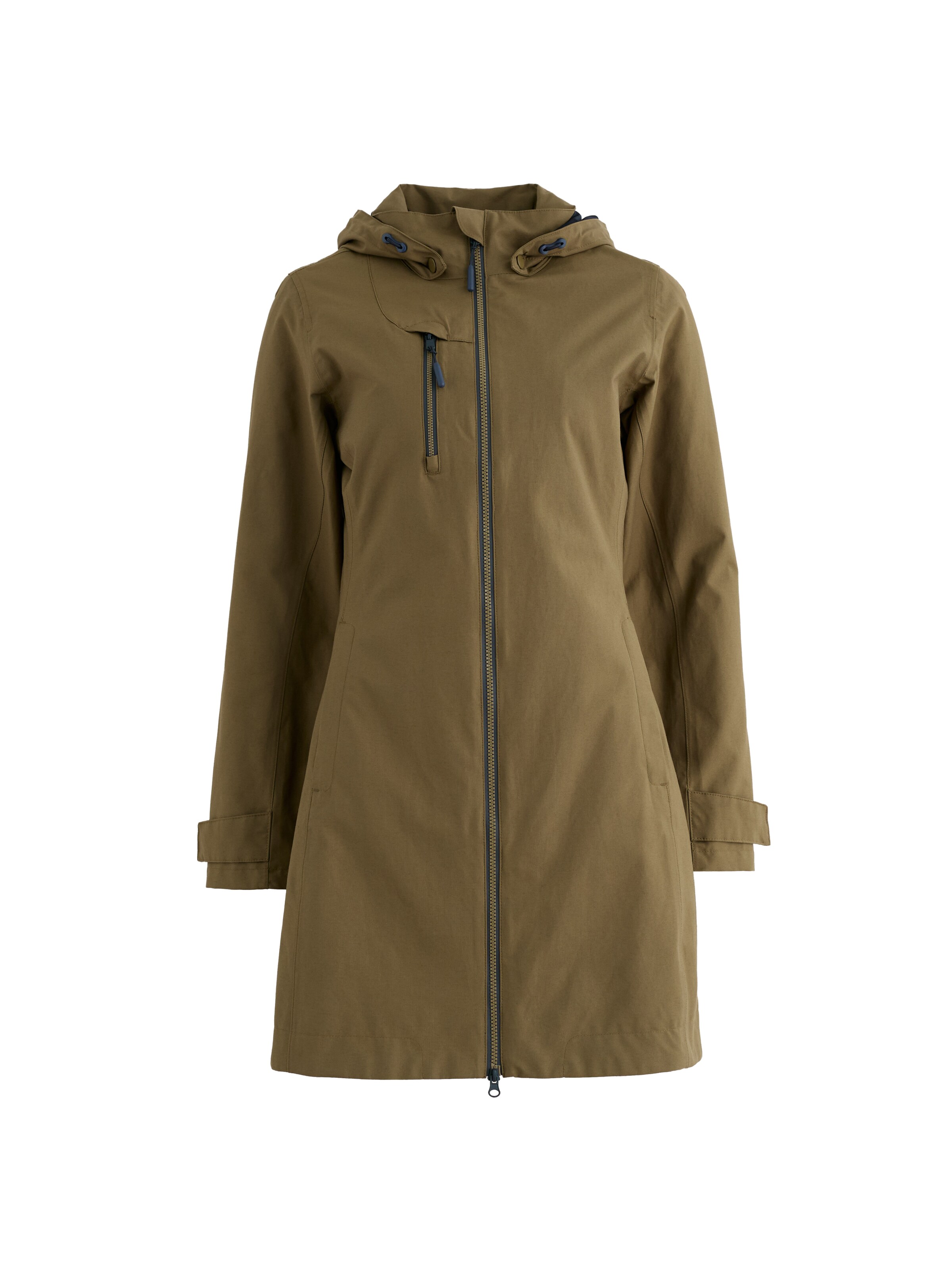 Seasalt Cornwall Between-seasons coat 'Coverack II' in Green: front