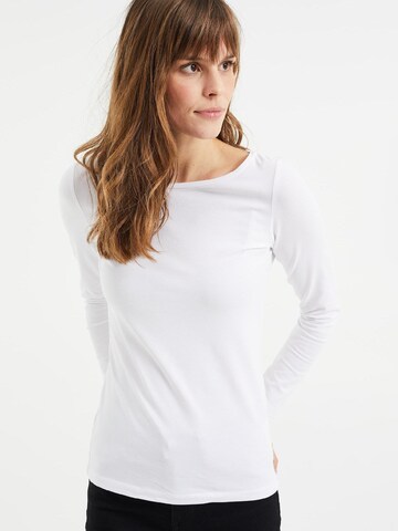 T-shirt WE Fashion en blanc : devant