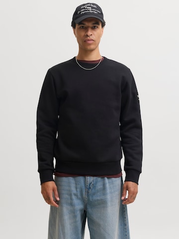 JACK & JONES Sweatshirt 'JJCleveland' in Zwart: voorkant