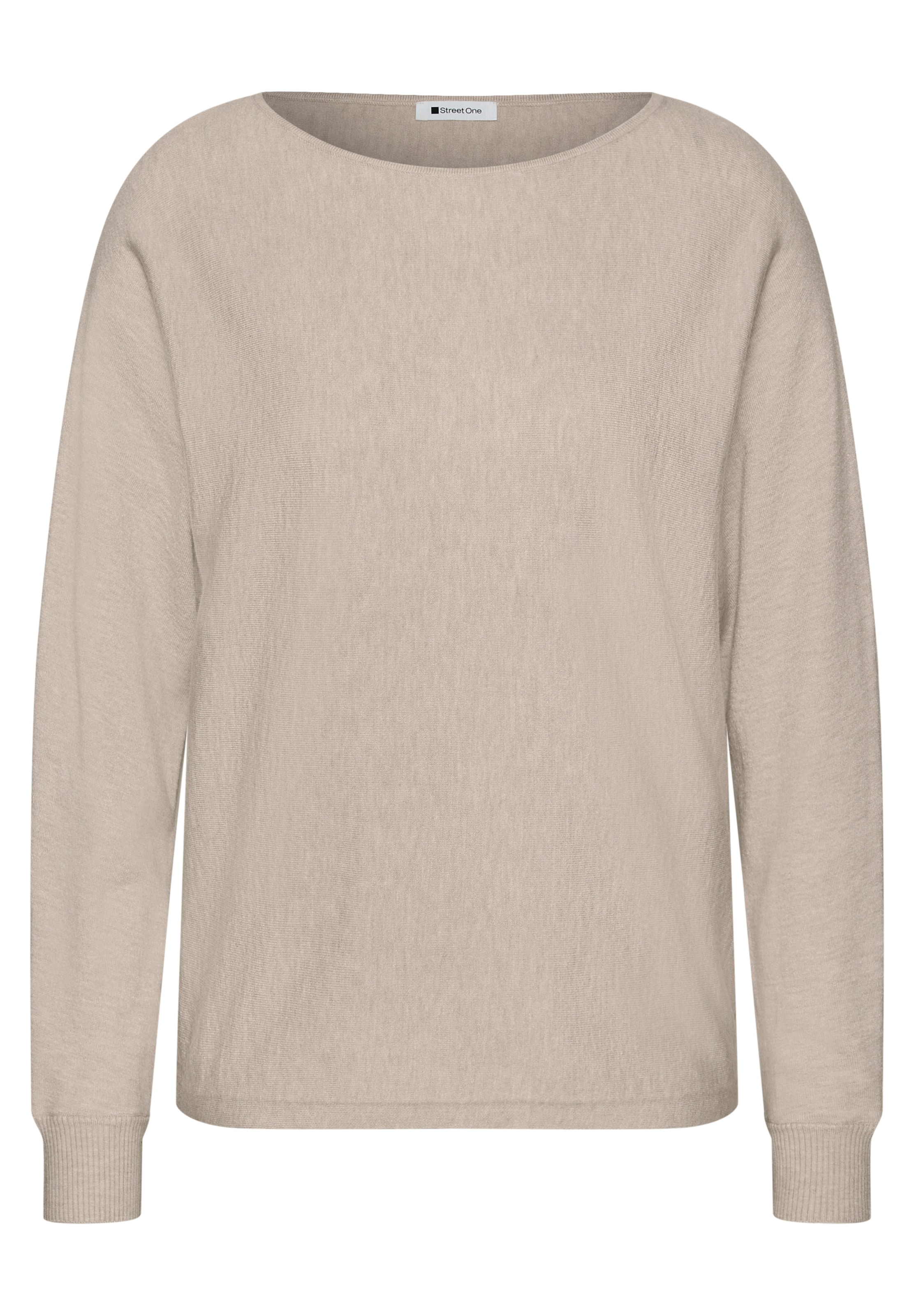 STREET ONE Dolman Pullover mit Boat Neck in Beige: Vorderseite