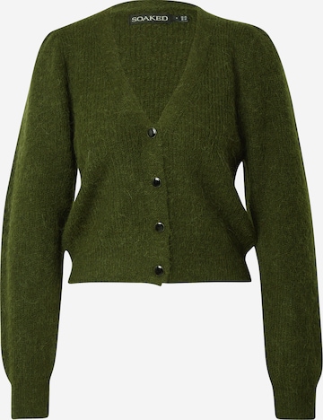 SOAKED IN LUXURY Knit Cardigan 'Tuesday' in Green: front