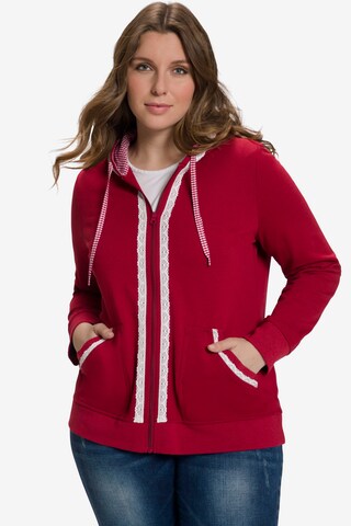 Ulla Popken Sweatjacke in Rot: predná strana