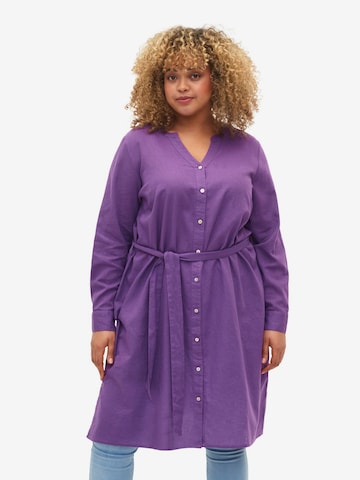 Zizzi Shirt Dress 'VFLEX' in Purple: front