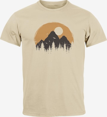 Neverless Shirt 'Mountains' in Beige: front