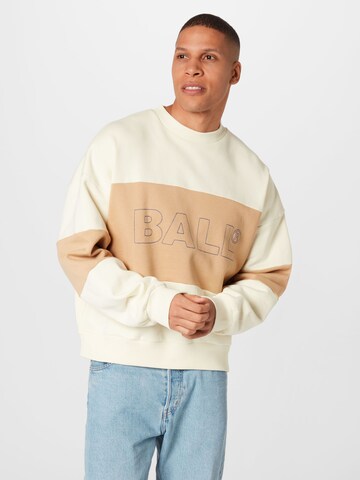Sweat-shirt Ball en blanc : devant