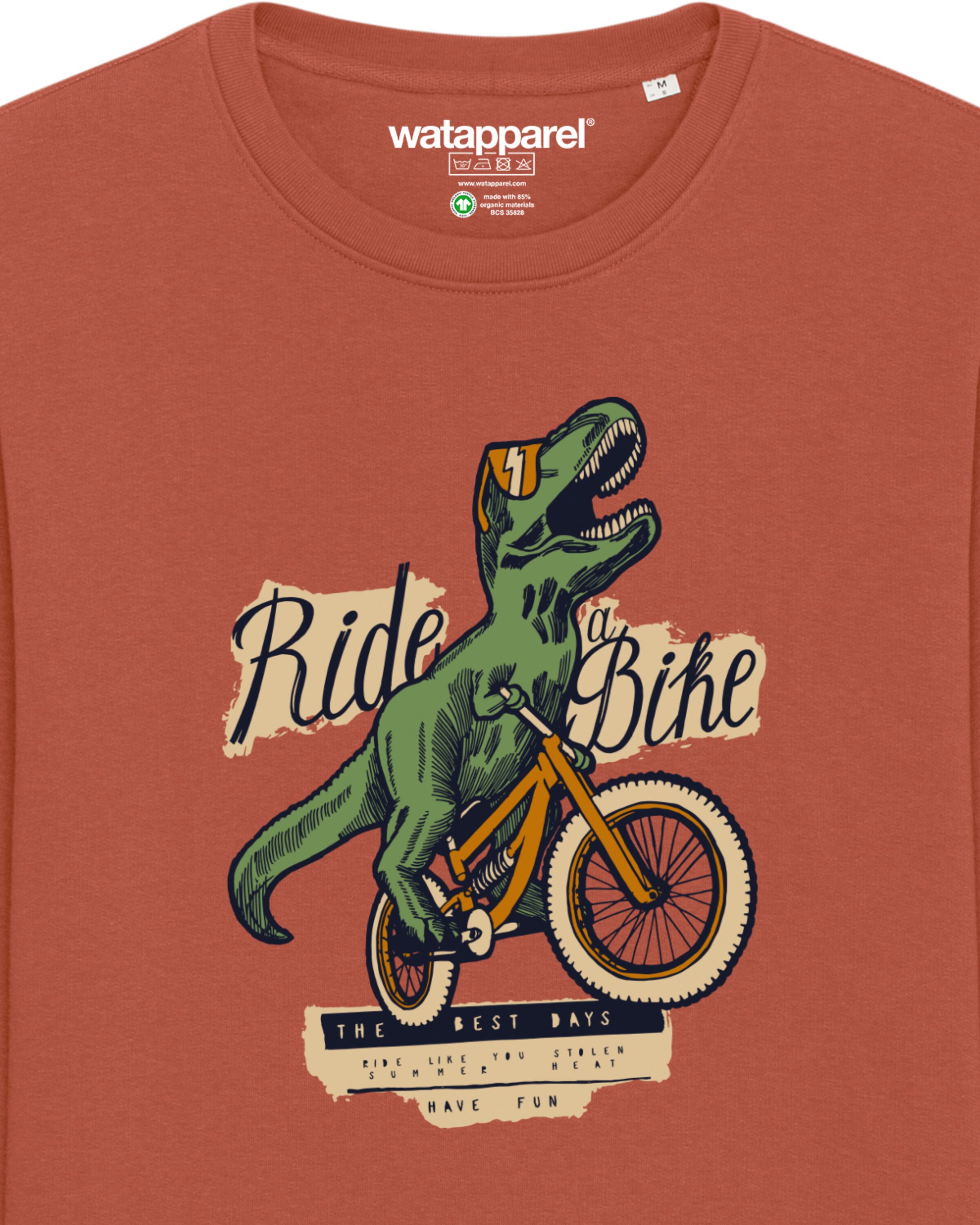 Sweat-shirt ' T-Rex Fahrrad ' Watapparel en marron