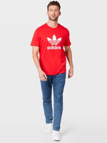 ADIDAS ORIGINALS Shirt 'Adicolor Classics Trefoil' in Rood