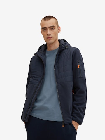 TOM TAILOR Fleece Jacket in Blue