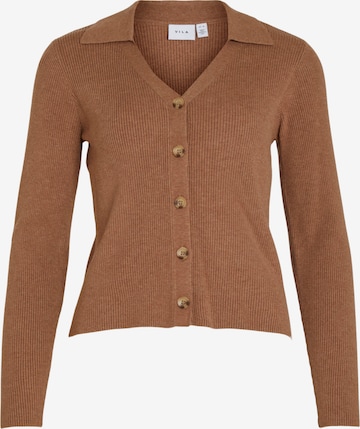 VILA Knit Cardigan 'Comfy' in Brown: front