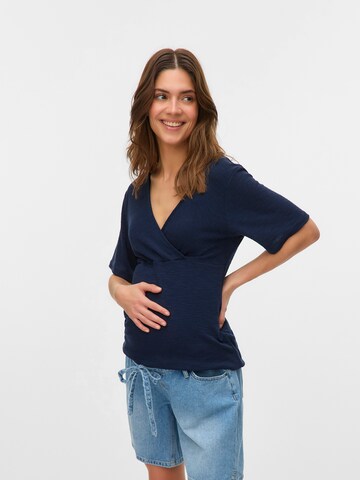T-shirt 'MLFREDERIKKE TESS' MAMALICIOUS en bleu : devant