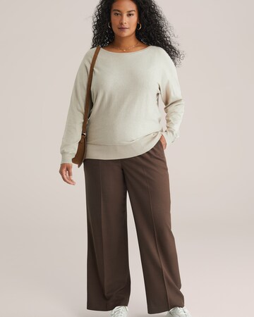 WE Fashion Пуловер 'Curve' в бежово