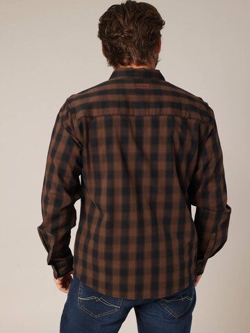 Coupe regular Chemise 'Pieter' Deeluxe en marron