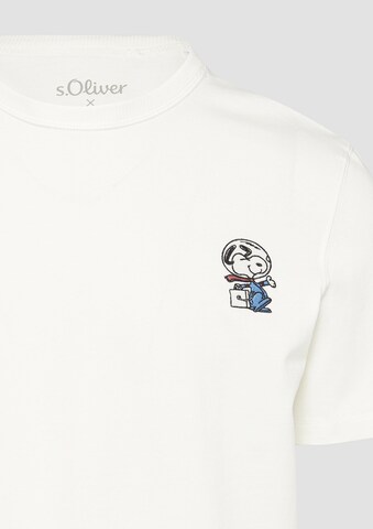T-Shirt 'Peanuts®' s.Oliver en blanc