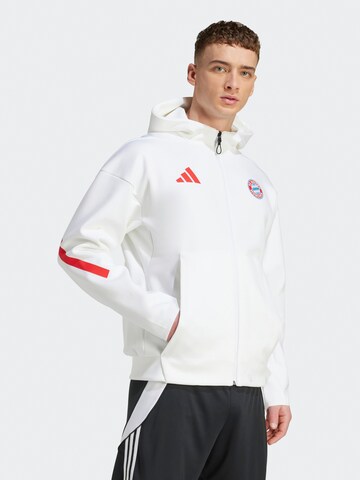 ADIDAS PERFORMANCE Спортивная куртка 'FCB ANTH' в Белый