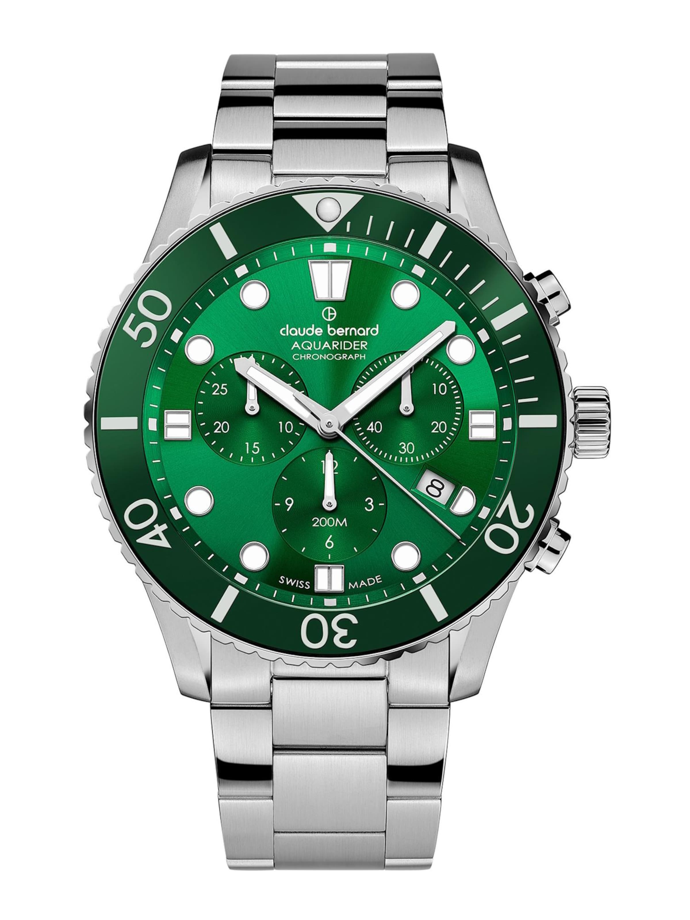 Claude Bernard Analoguhr 'Aquarider Chronograph'‌‌‌‌‌ in Grün: Vorderseite