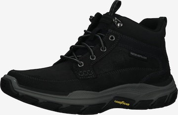 SKECHERS Lace-Up Boots in Black: front