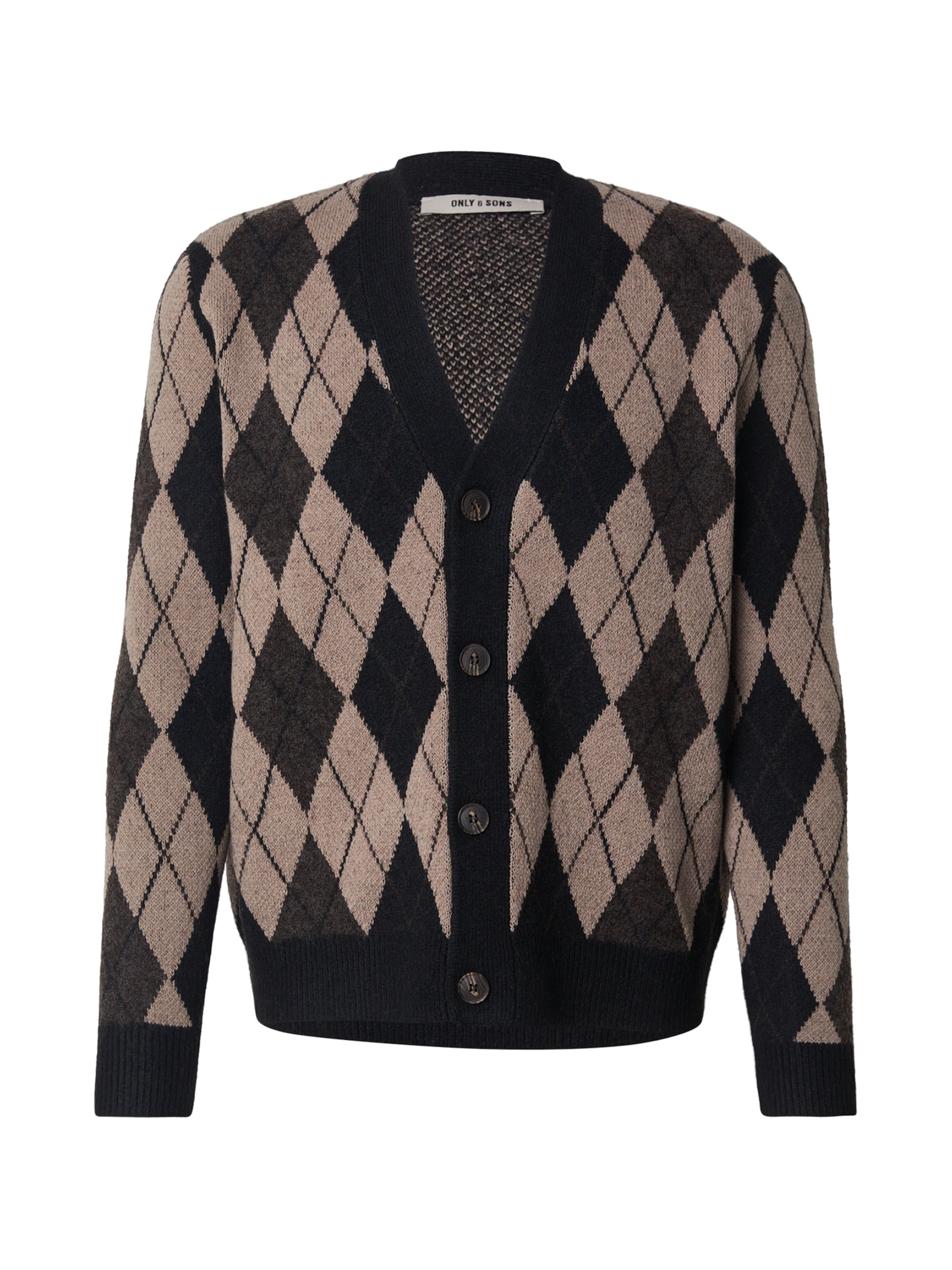 Only & Sons Вязаная кофта 'ONSALLAN' в Черный: спереди