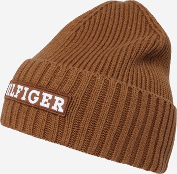 TOMMY HILFIGER Beanie in Brown: front