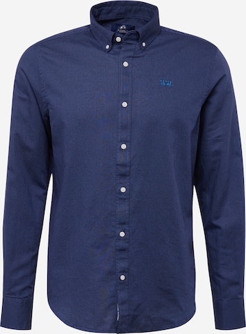 La Martina Regular fit Overhemd in Blauw: voorkant