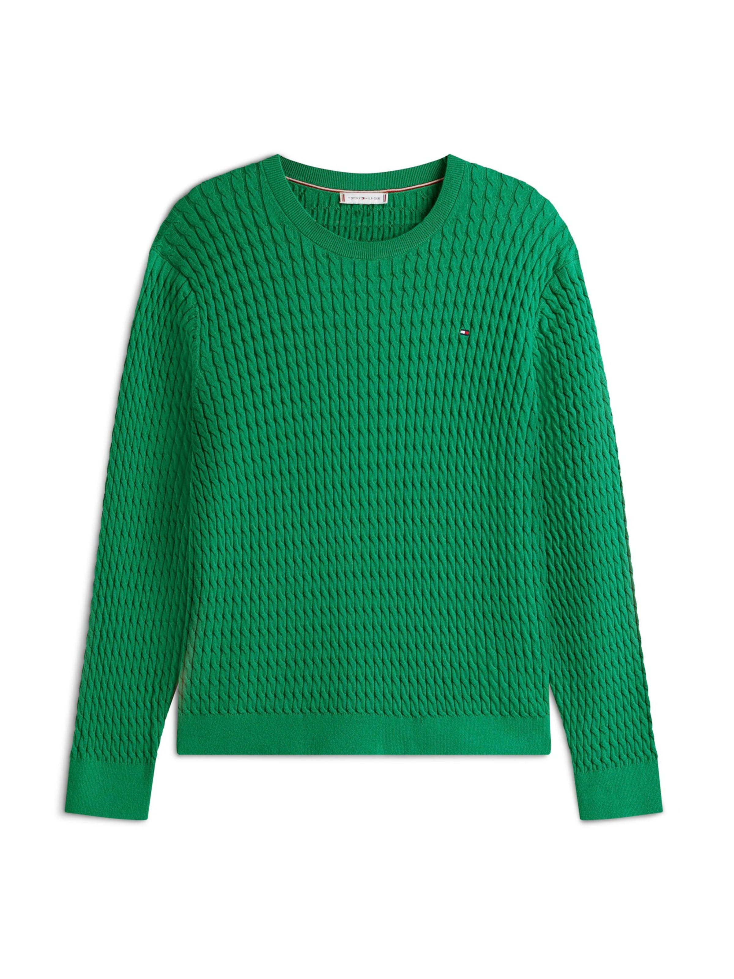 Pull-over Tommy Hilfiger Curve en vert : devant