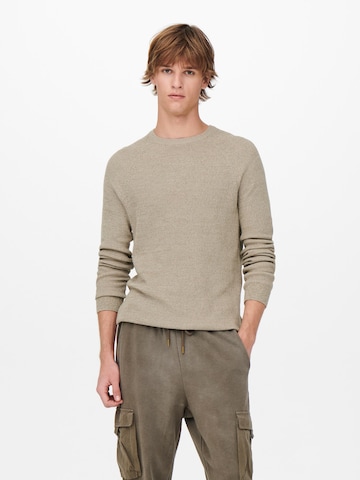 Only & Sons Sweater in Beige: front