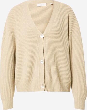 Rich & Royal Knit Cardigan in Beige: front