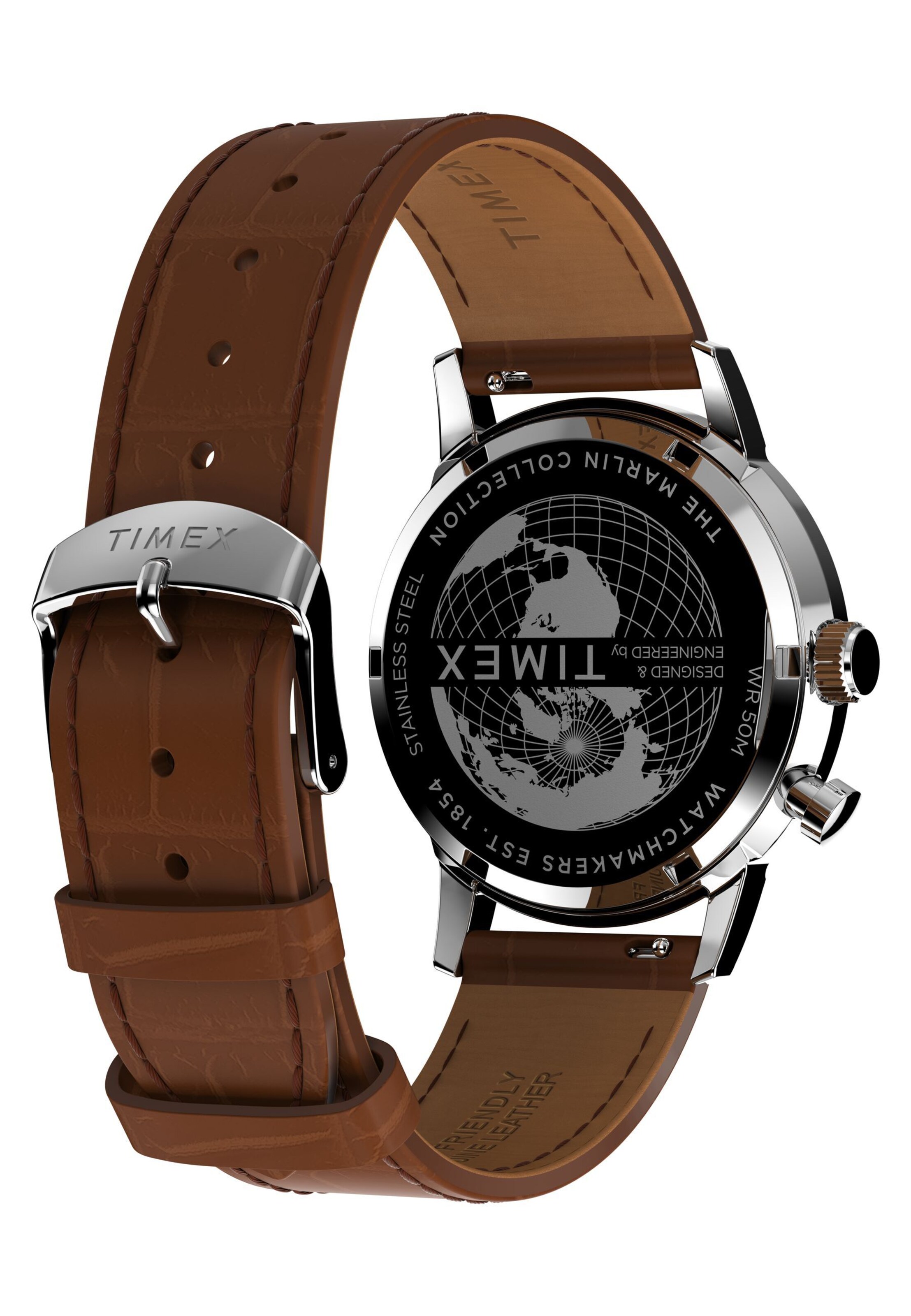 Montre à affichage analogique 'Marlin Moon Phase' TIMEX en argent