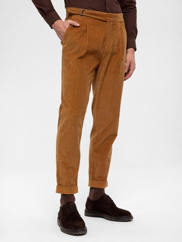 Antioch Slim fit Pleat-front trousers in Brown