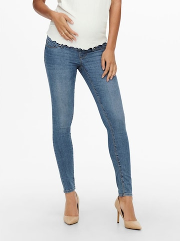 Coupe slim Jean 'Iris' Only Maternity en bleu : devant