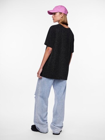 melns PIECES "Oversize" stila krekls 'Lina'