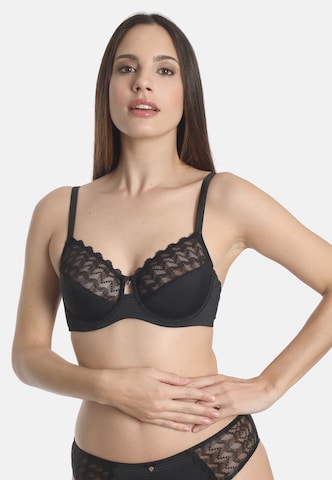 sassa T-shirt Bra 'Beautiful Classic' in Black: front