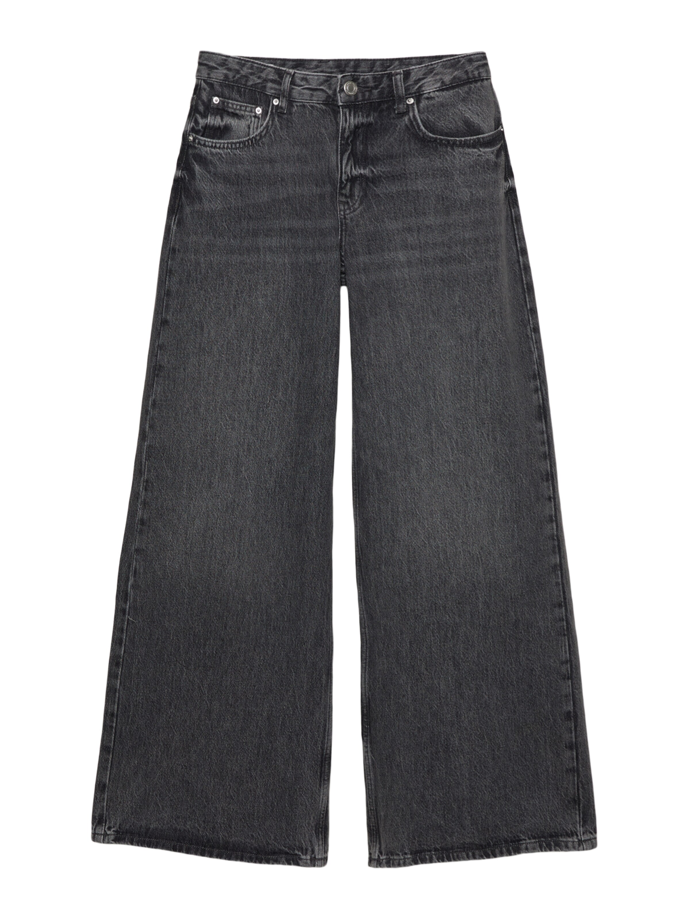 Pull&Bear Wide Leg Jeans in Grau: Vorderseite