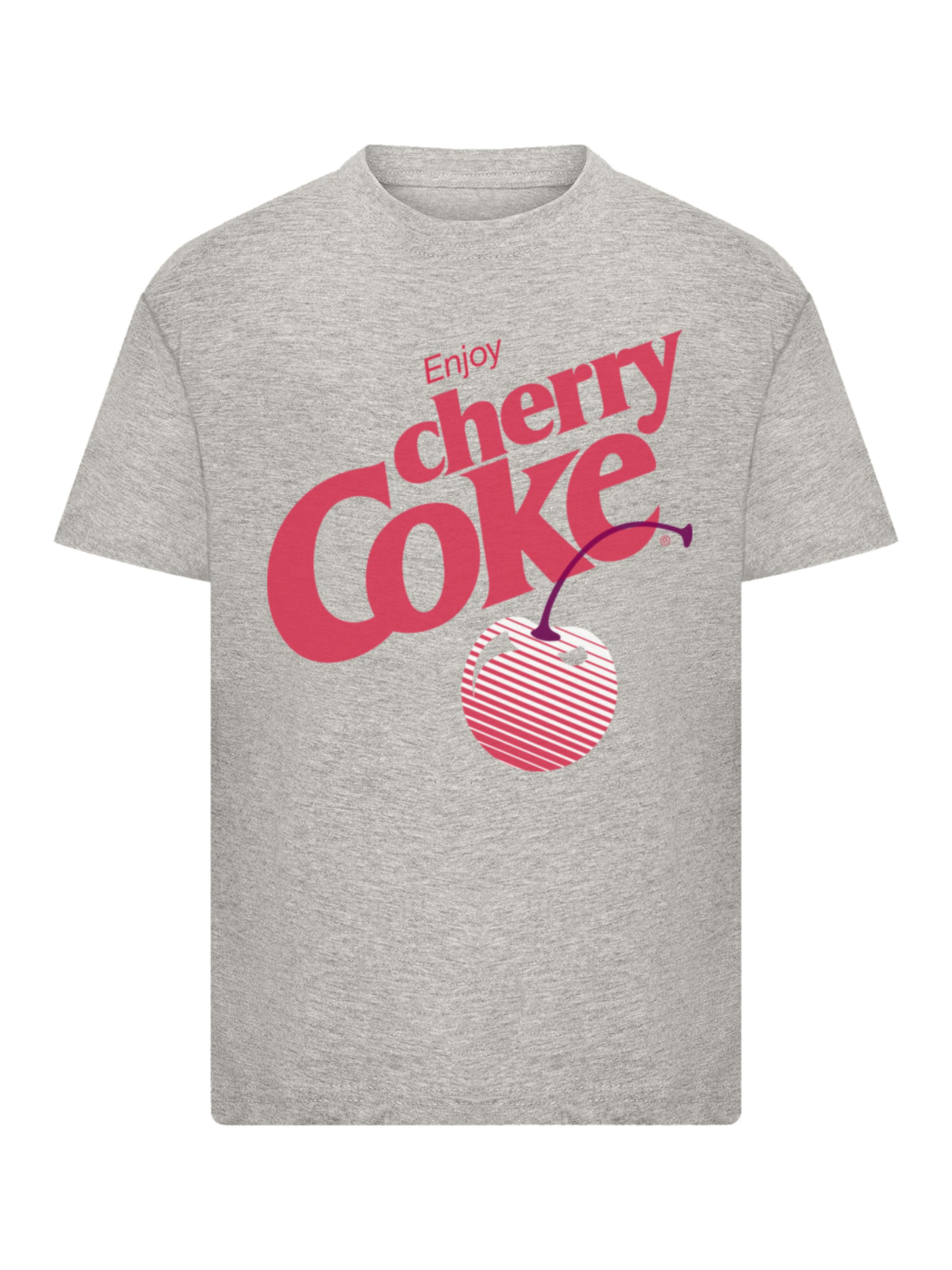 T-Shirt 'Coca Cola Enjoy Cherry Coke' F4NT4STIC en gris : devant