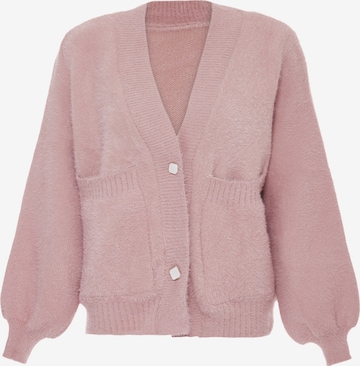 NALLY Knit Cardigan in Pink: front