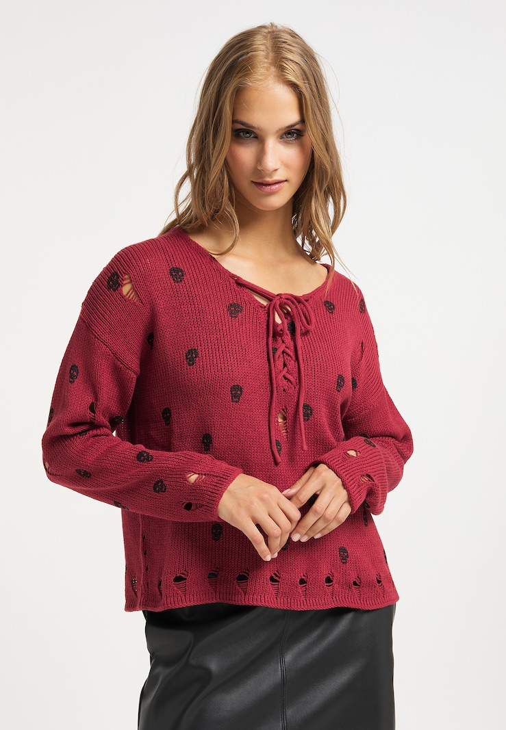 Women Clothing myMo ROCKS Fine-knit sweaters Red