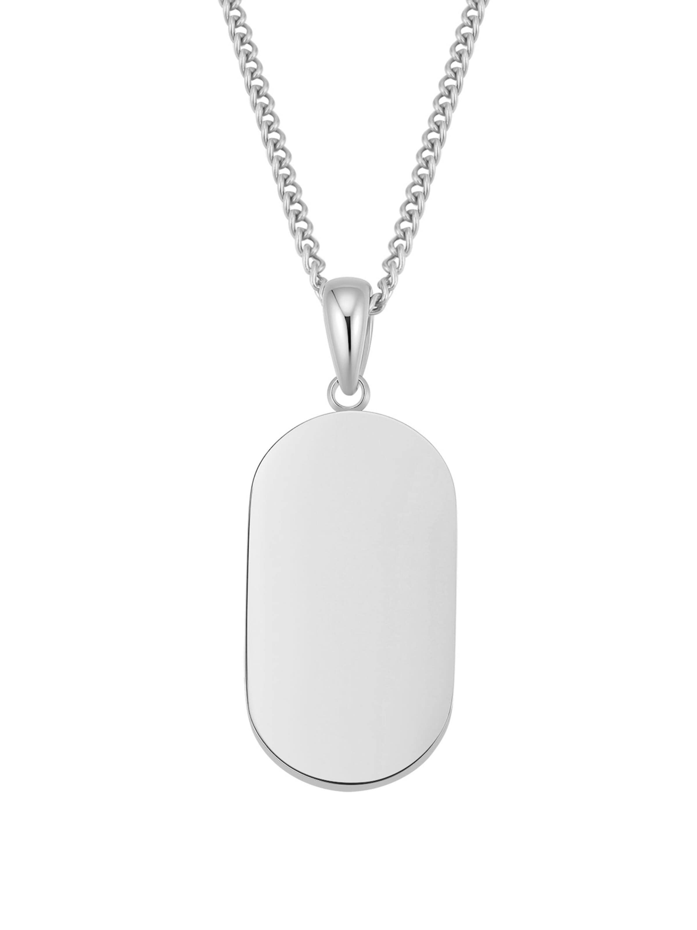 Hey Happiness Ketting 'Minimalist Tag' in Zilver