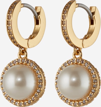 Kate Spade Boucles d'oreilles 'HUGGIES' en or / transparent / blanc perle, Vue avec produit