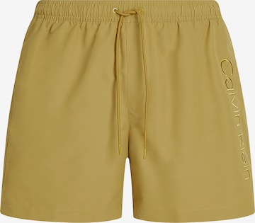 Calvin Klein Swimwear Board Shorts in Brown: front