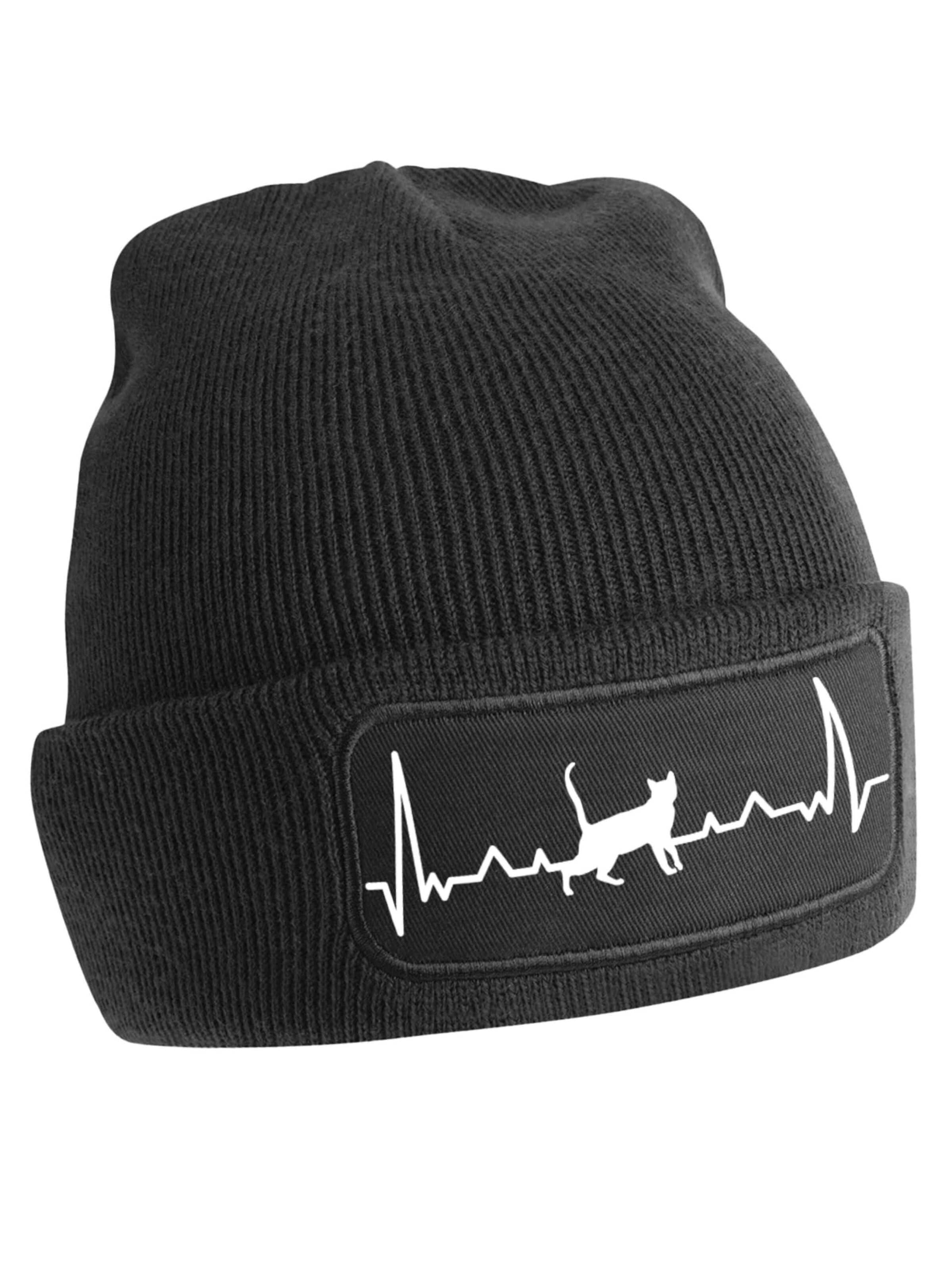 Youth Designz Mütze 'Heartbeat Katze'‌ in Schwarz